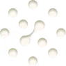 Dark grid with white glowing circular nodes connected by lines in a network pattern.