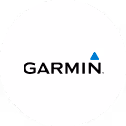 Garmin logo with a blue triangular accent over the letter N.