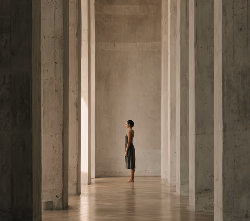 Athlete standing in a spacious training area