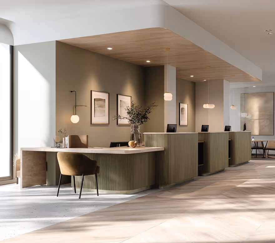 Previvo clinic reception desk and waiting area