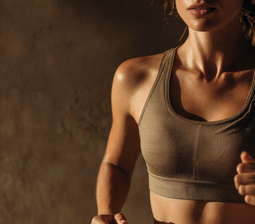 Woman in athletic clothing after exercise
